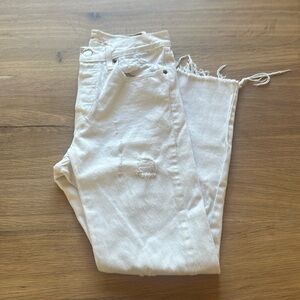 Levi's Wedgie Raw Edge White Jeans - Size 27